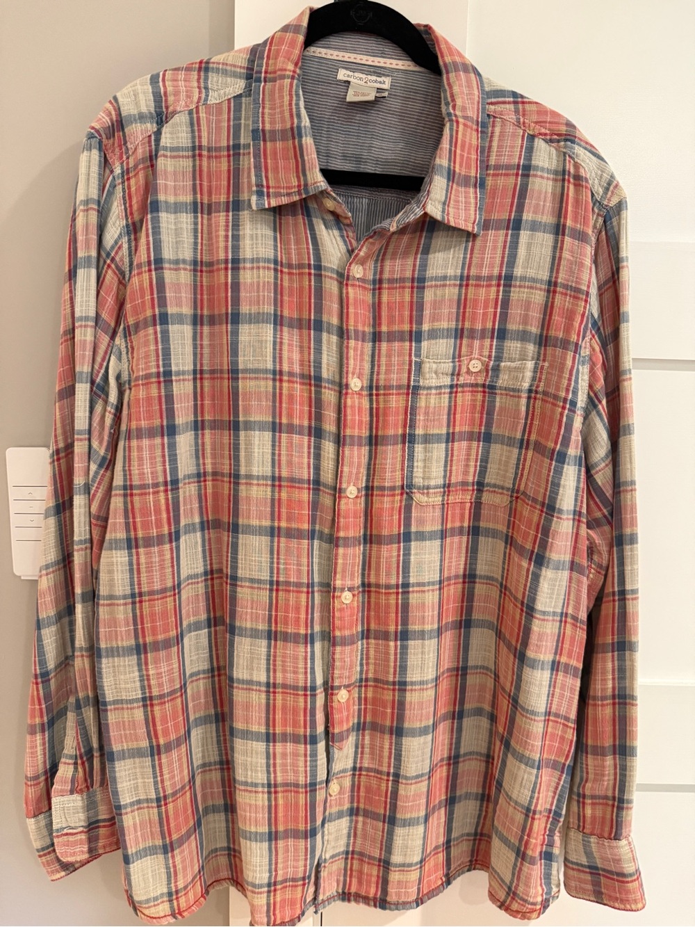 Carbon2Cobalt Men's Plaid Button-down Shirt